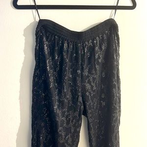 Like new Zara black pants with black sequin details